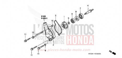 POMPE A EAU CRF450R2 de 2002